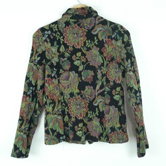 Vintage Small Tapestry Jacket 90s Y2K Whimsigoth Witchy Artsy Goth Quirky Zip Up - Picture 9 of 9